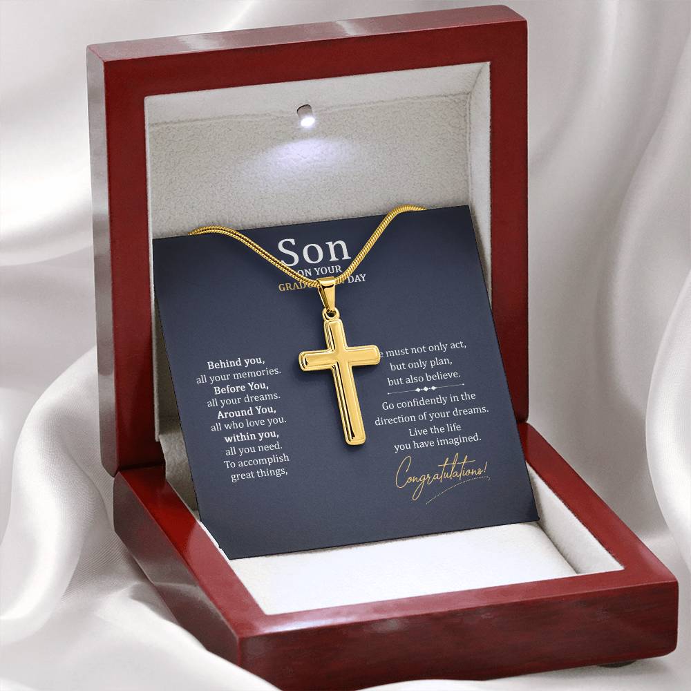 Graduation Gift for Son - Congratulations - Artisan Cross Necklace