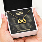 To My Loving Mom - Mom Gift from Daughter - To me you're the world - Endless Love Necklace