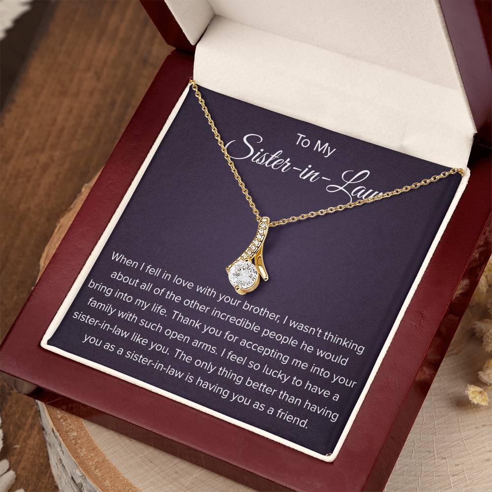 To My Sister In Law - Thank You for Accepting Me - Alluring Beauty Necklace