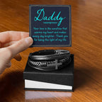 Daddy - your love is like sunshine - Gift for Dad - Men's Cross Bracelet
