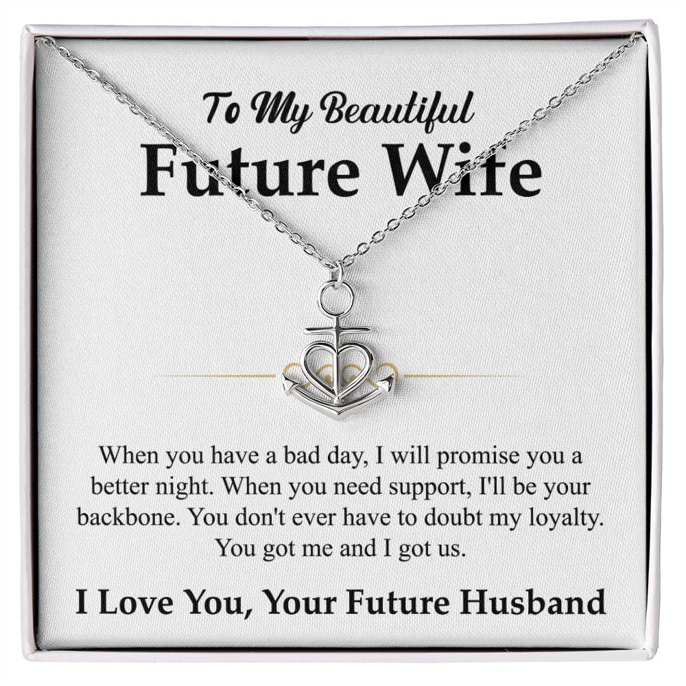 Future Wife Gift - Beautiful Necklace for Girlfriend for Birthday, Christmas & Romantic Moments - Anchor Pendant Necklace