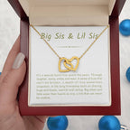 Big Sis & Lil Sis Necklace - It's a special bond that spans the years - Gift for Sisters - Interlocking Hearts Necklace