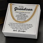 To My Grandson Necklace - Always remember how much I love you - Cuban Link Chain Gift for Grandson from Grandpa