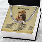 To My Son Necklace from Dad - I believe in you - Cuban Link Chain