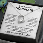 To My Beautiful Soulmate Necklace - Soulmate Jewelry Gift for Her for Birthday & Valentine’s Day - Forever Love Necklace