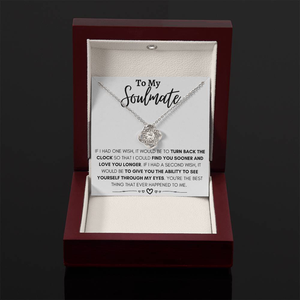 To My Soulmate Necklace - Perfect Gift for Romantic Celebrations & Appreciation Days - Love Knot Necklace