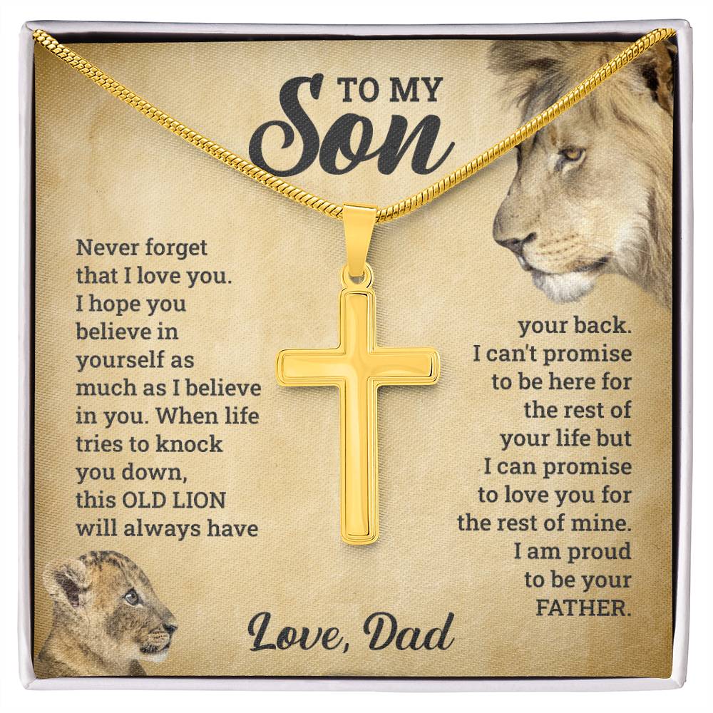 To My Son - Gift for Son from Dad - I can promise to love you for the rest of mine - Artisan Cross Necklace