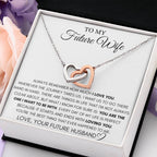 Future Wife Gift - Beautiful Necklace for Girlfriend for Birthday, Christmas & Romantic Moments - Interlocking Hearts Necklace