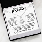 To My Beautiful Soulmate Necklace - Romantic Necklace Gift for Her for Valentine’s Day & Special Occasions - Anchor Pendant Necklace