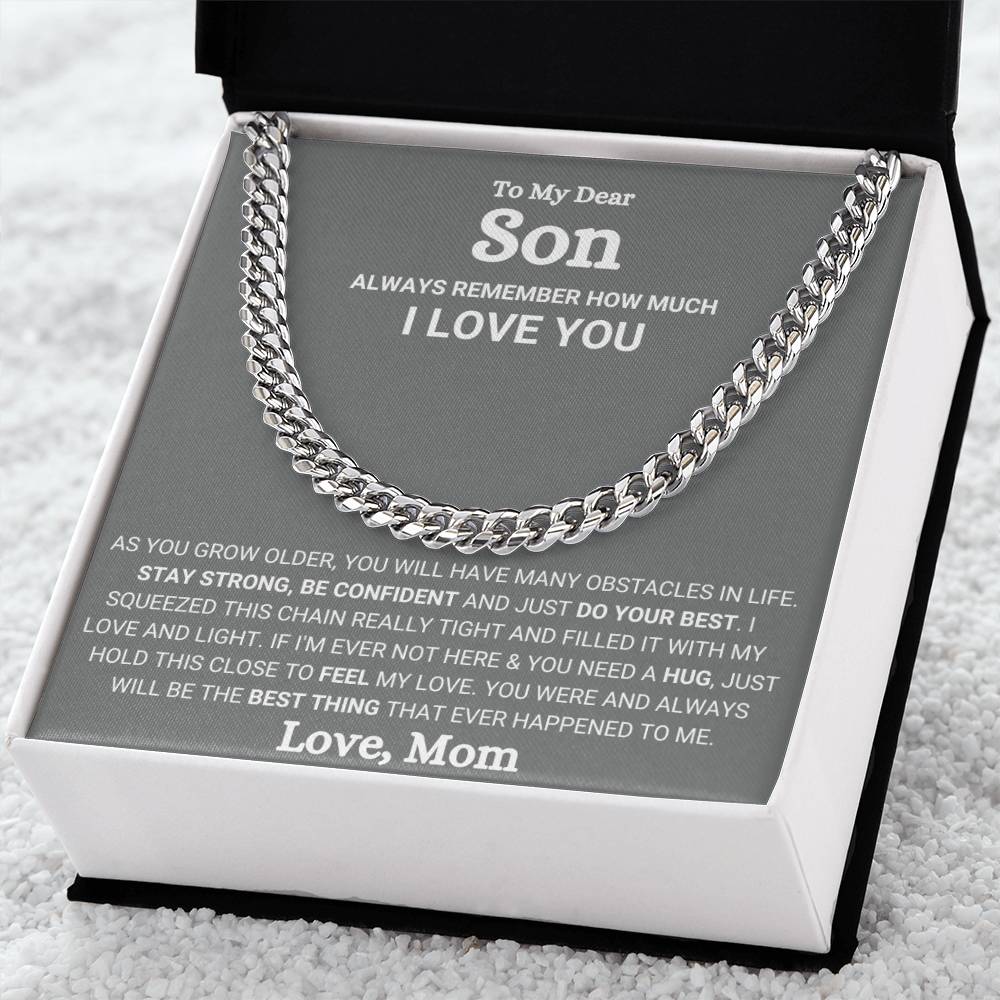 Cuban Link Chain Necklace, Gift for Son, Stylish Jewelry for Him, Birthday & Graduation Gift from Mom