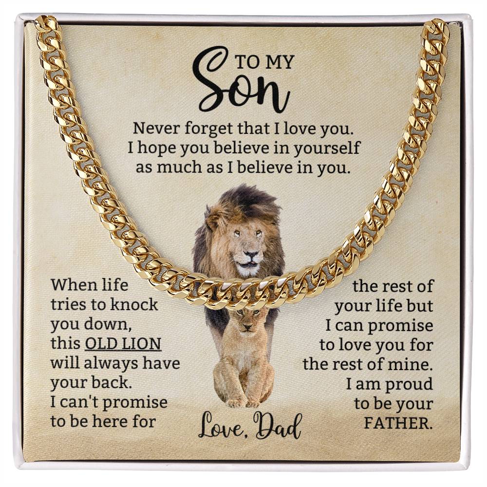 Cuban Link Chain Gift for Son, Modern Men’s Necklace for Birthday, Christmas & Graduation from Dad