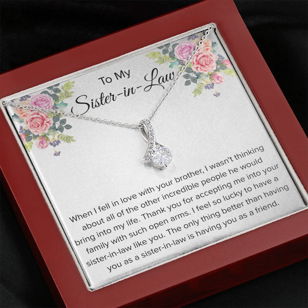 To My Sister In Law Necklace - Gift for Bonus Sister - Alluring Beauty Necklace