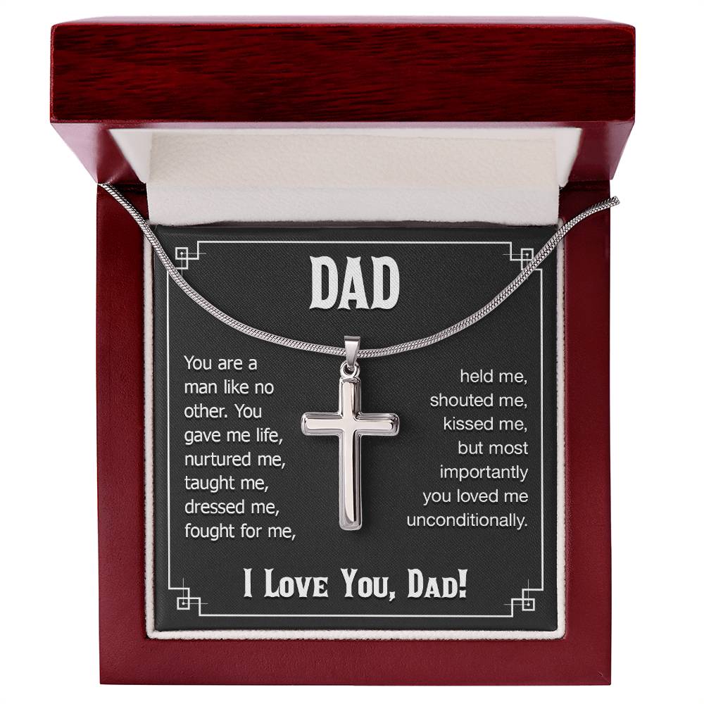 Dad - You are a man like no other - Present for Dad - Artisan Cross Necklace