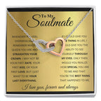 To My Soulmate Necklace - Soulmate Gift for Her for Valentine’s Day & Every Day Love - Interlocking Hearts Necklace