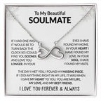 To My Beautiful Soulmate Necklace - Unique Soulmate Gift Necklace for Romantic Gifting - Endless Love Necklace