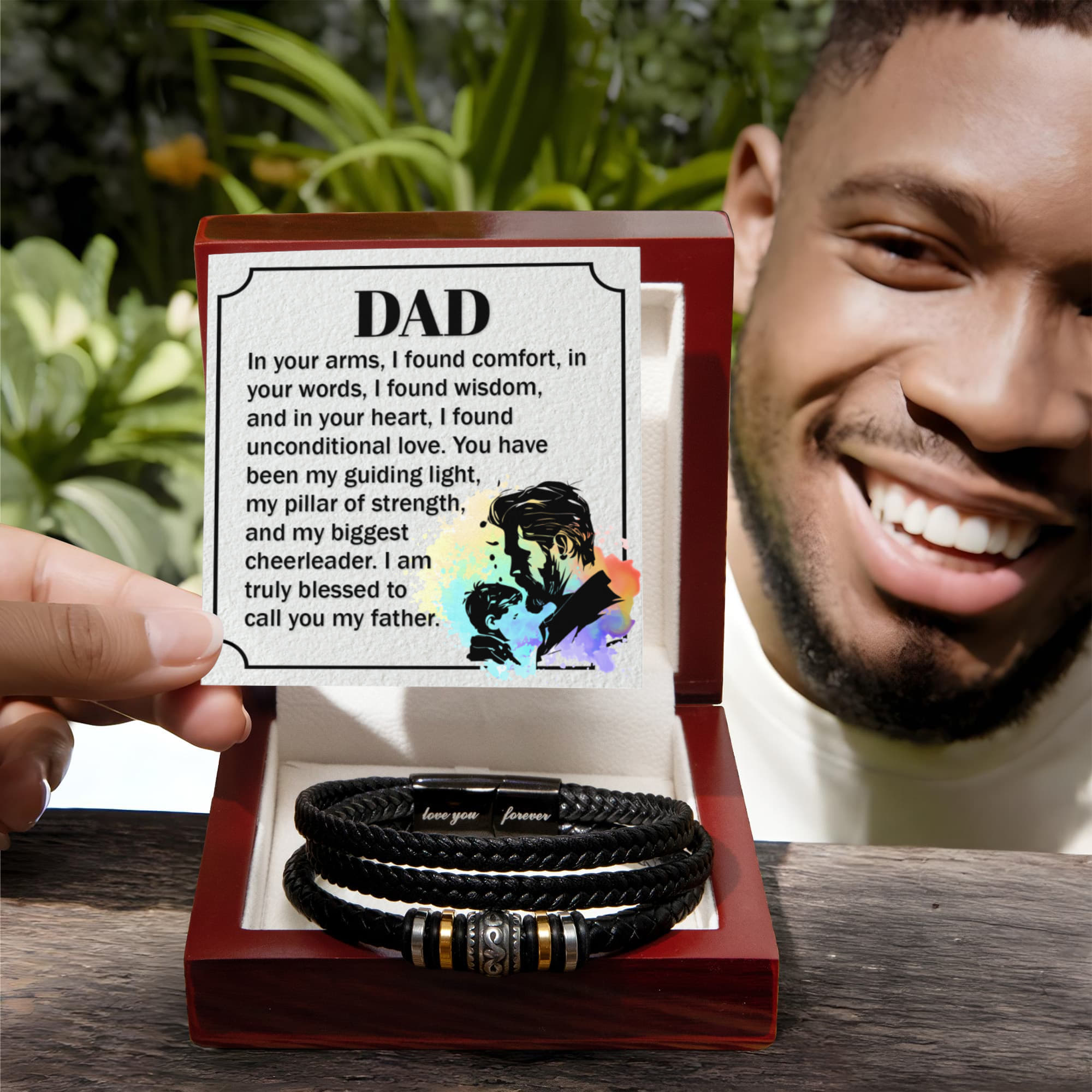 Dad - In your arms, I found comfort - Love You Forever Bracelet for Father