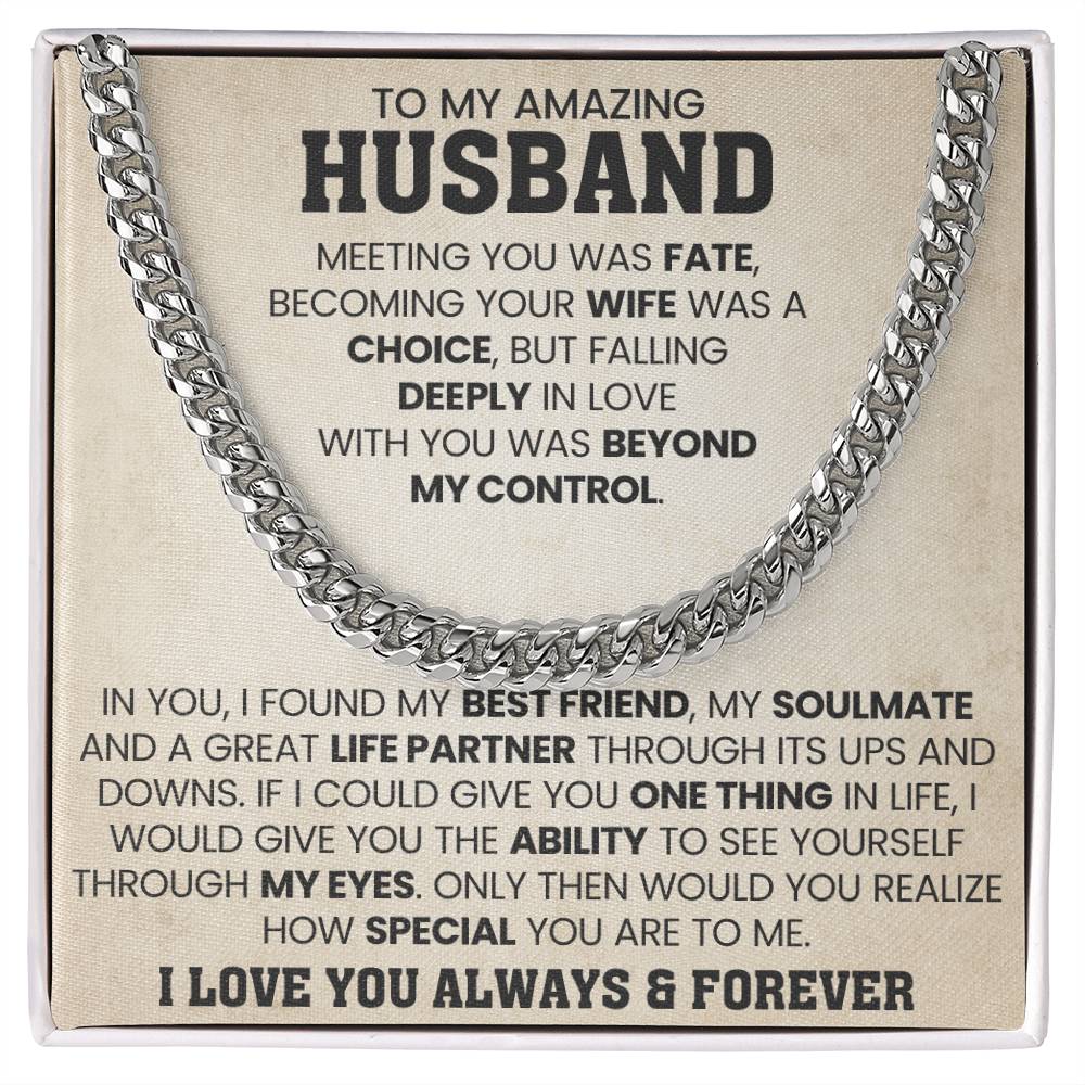Gift for Husband from Wife - You're so special for me - Cuban Link Chain