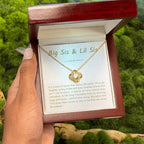 Big Sis & Lil Sis Necklace - It's a special bond that spans the years - Gift for Sisters - Love Knot Necklace