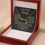 To My Wife Necklace - Special Jewelry Gift from Husband for Birthday, Christmas & Valentine’s Day - Scripted Love Necklace