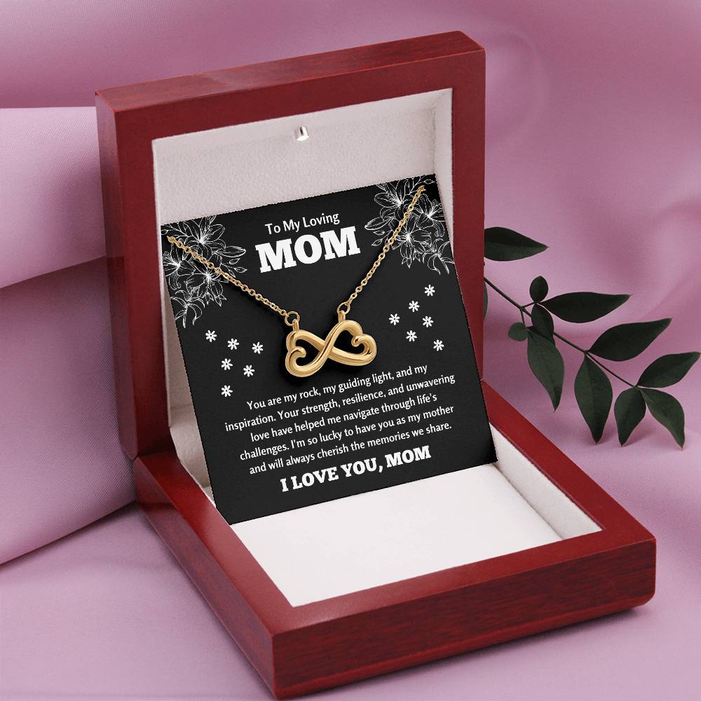 To My Loving Mom - Mom Gift - I am so lucky to have you as my mother - Endless Love Necklace
