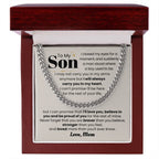 Gift for Grandson from Mom - I may not carry you in my arms - Cuban Link Chain