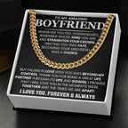 Cuban Link Chain for Boyfriend - Meeting you was fate - Birthday, Anniversary & Christmas Gift for Him
