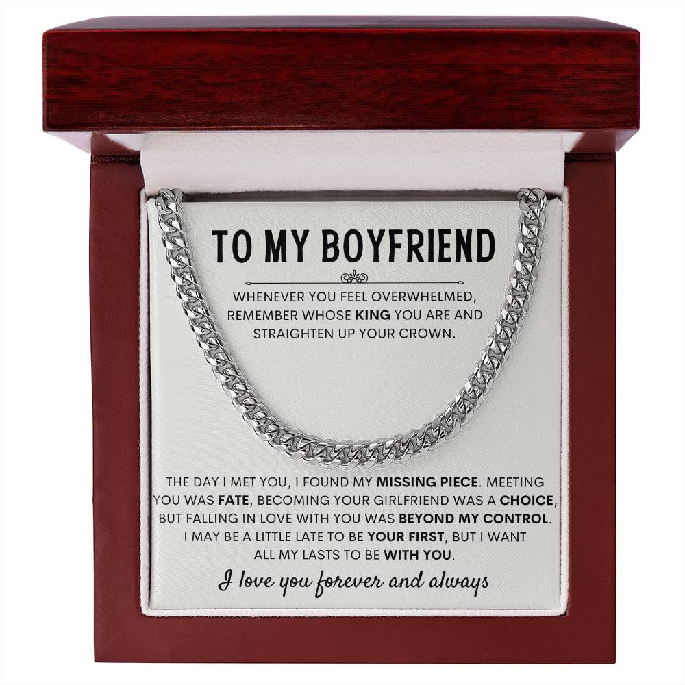 To My Boyfriend - Cuban Link Chain - Birthday & Anniversary Jewelry from Girlfriend