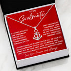 To My Soulmate Necklace - Perfect Gift for Romantic Celebrations & Appreciation Days - Anchor Pendant Necklace