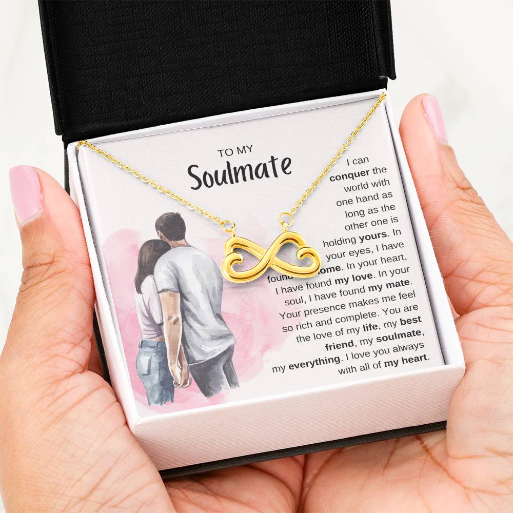 To My Soulmate Necklace - Best Soulmate Gift Idea for Valentine’s Day & Everyday Romance - Endless Love Necklace