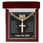 Dad - You are a man like no other - Present for Dad - Artisan Cross with Cuban Link Chain