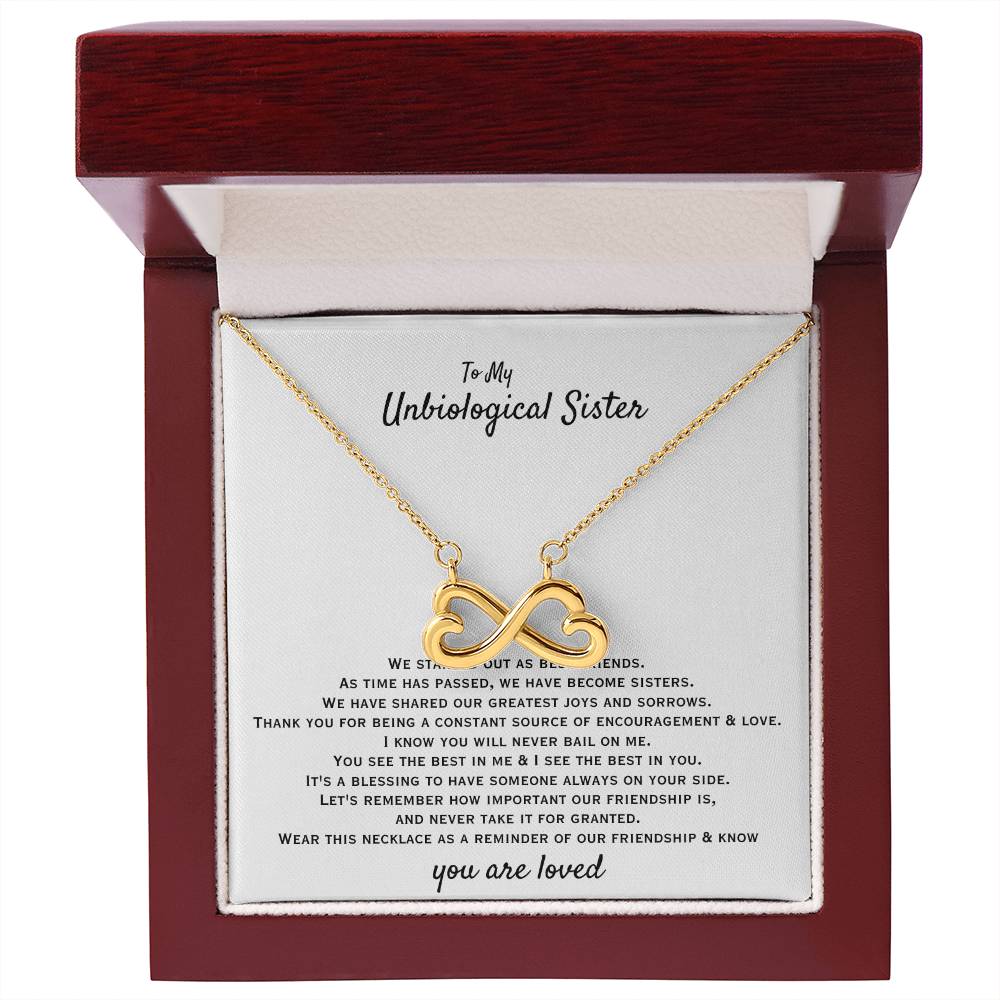 To My Unbiological Sister - You are loved - Gift for Bonus Sister - Endless Love Necklace