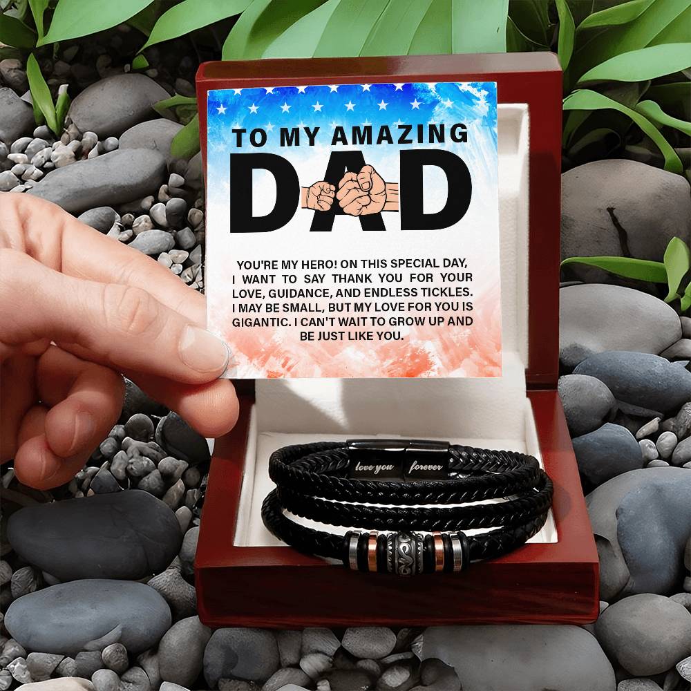 To My Amazing Dad - You're my hero - Gift for Dad - Love You Forever Bracelet