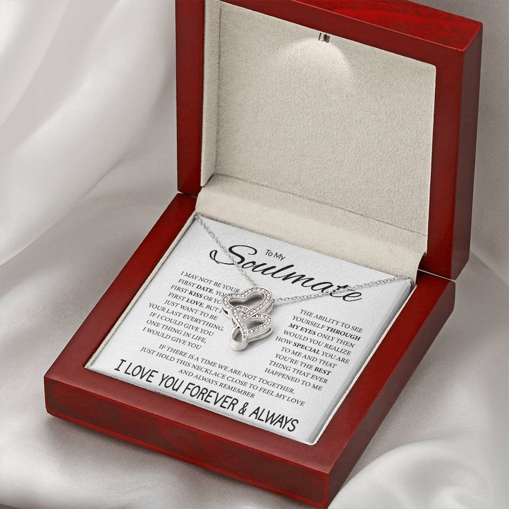 To My Soulmate Necklace - Gift for Celebrating Love on Valentine’s Day & Special Days - Heart-to-heart Pendant Necklace