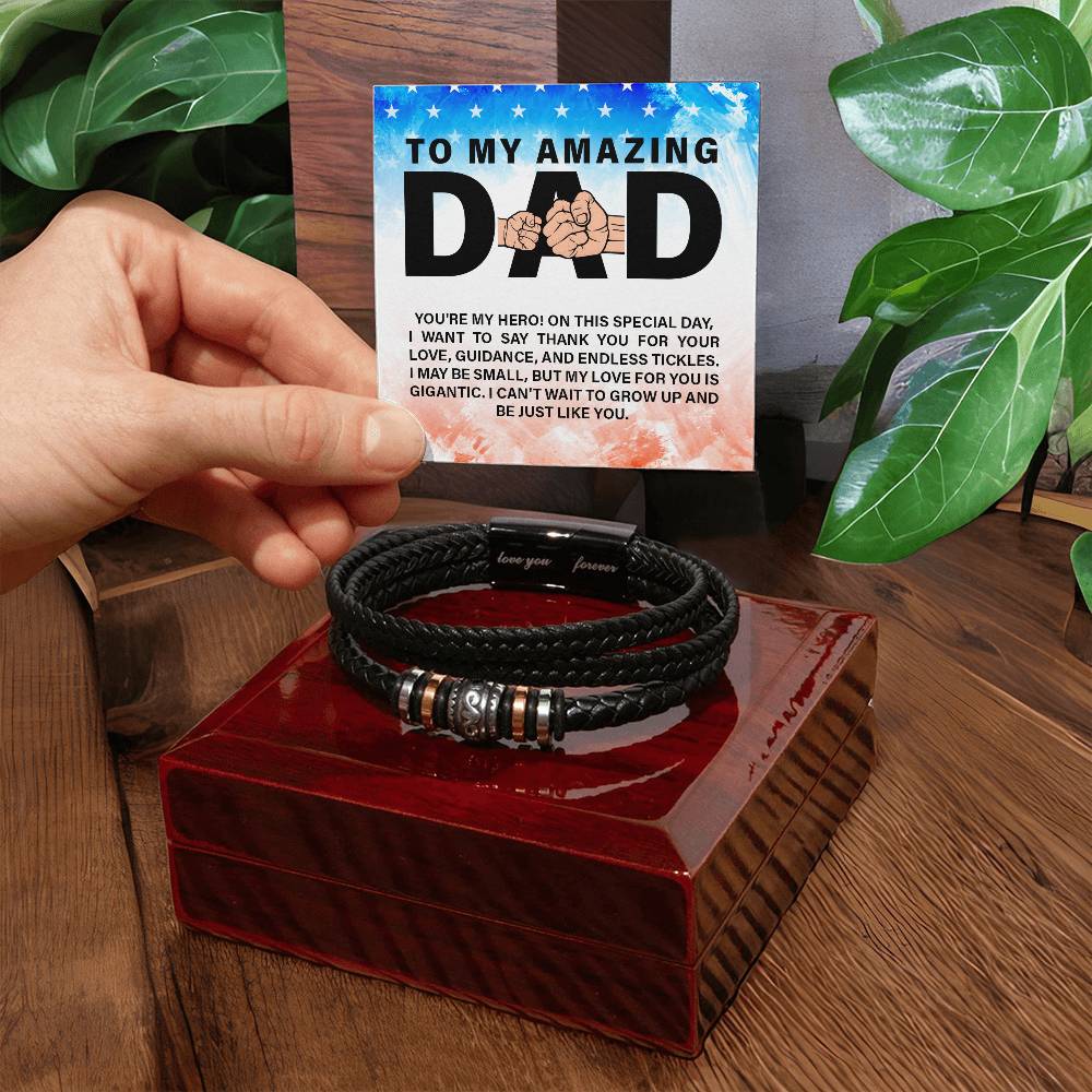 To My Amazing Dad - You're my hero - Gift for Dad - Love You Forever Bracelet