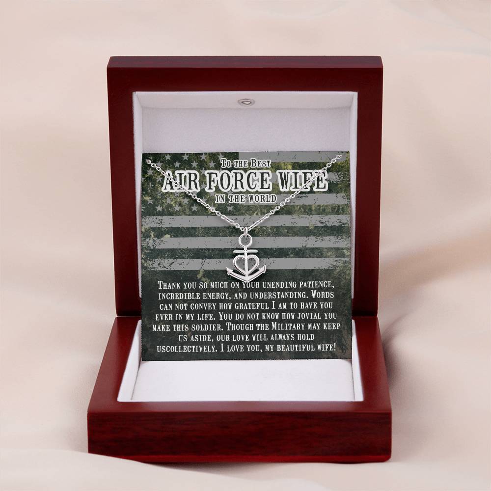 To My Air Force Wife Necklace Gift from Husband, Perfect for Birthday & Valentine’s Day Surprises - Anchor Pendant Necklace