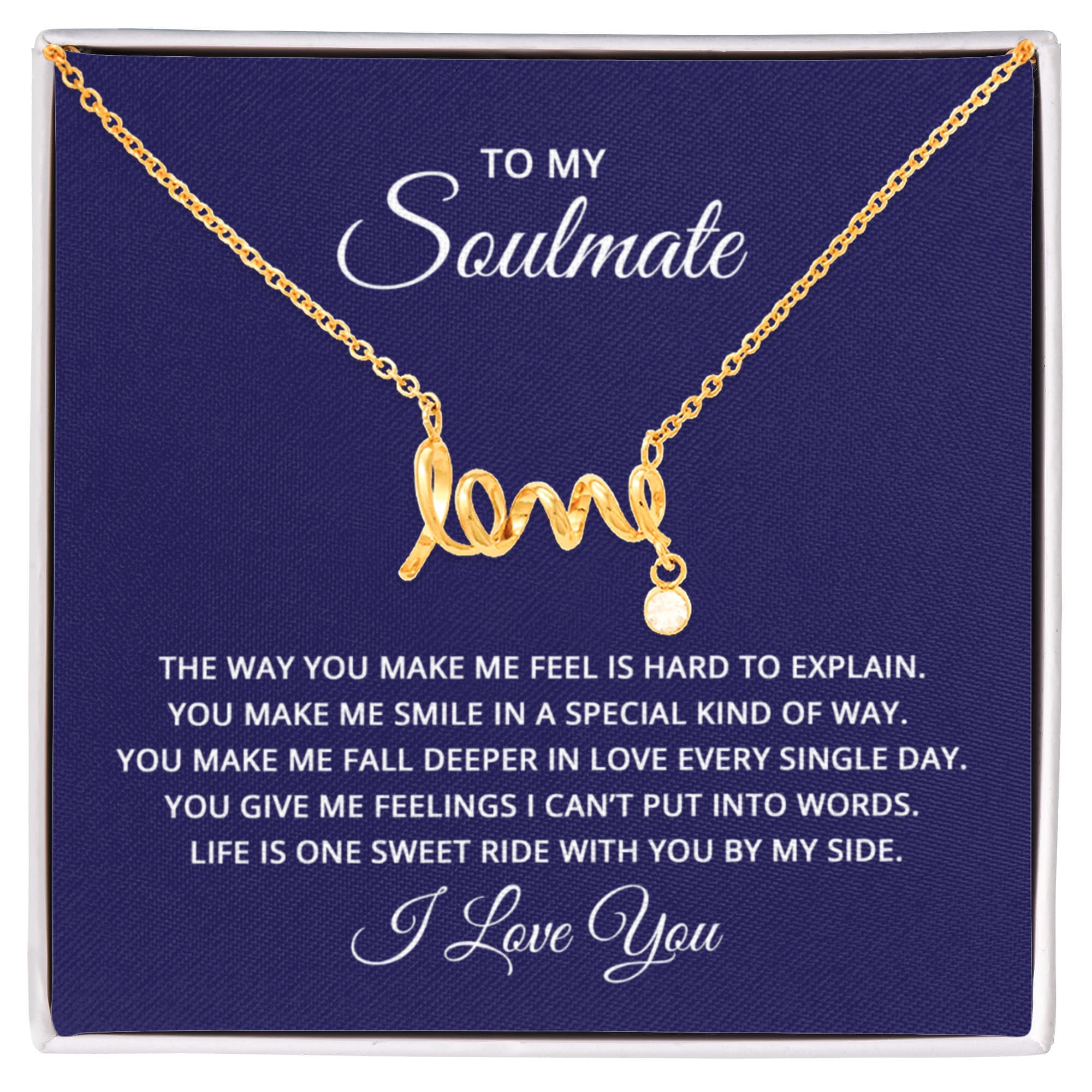 To My Beautiful Soulmate Necklace - Soulmate Necklace Gift for Her for Celebration Days - Scripted Love Necklace