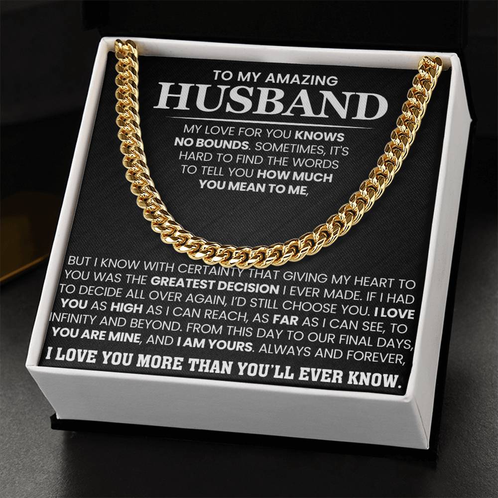 Romantic Husband Gift from Wife – Cuban Link Chain
