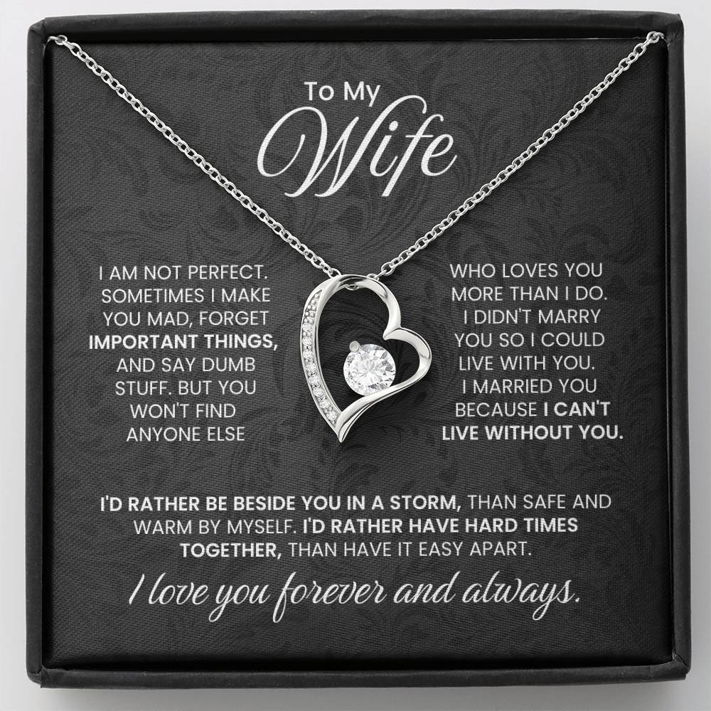 To My Wife - I Love You Forever & Always - Forever Love Necklace