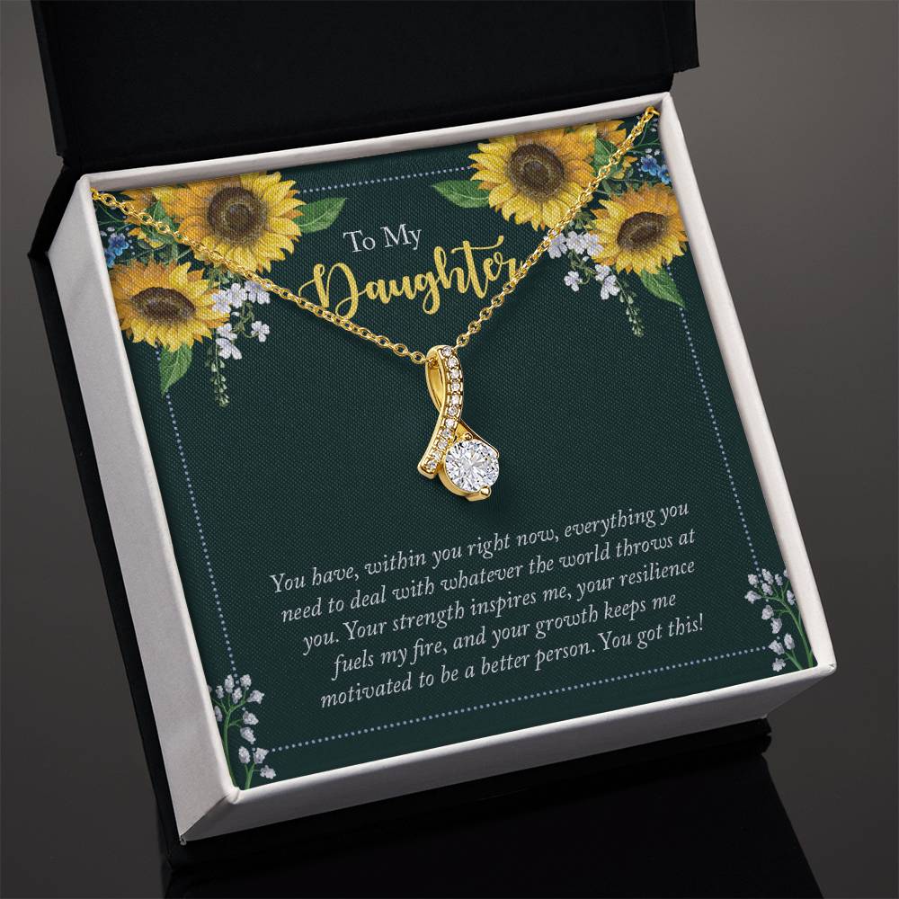 To My Daughter Necklace – Daughter Gift for Valentine’s and Graduation – Alluring Beauty Necklace
