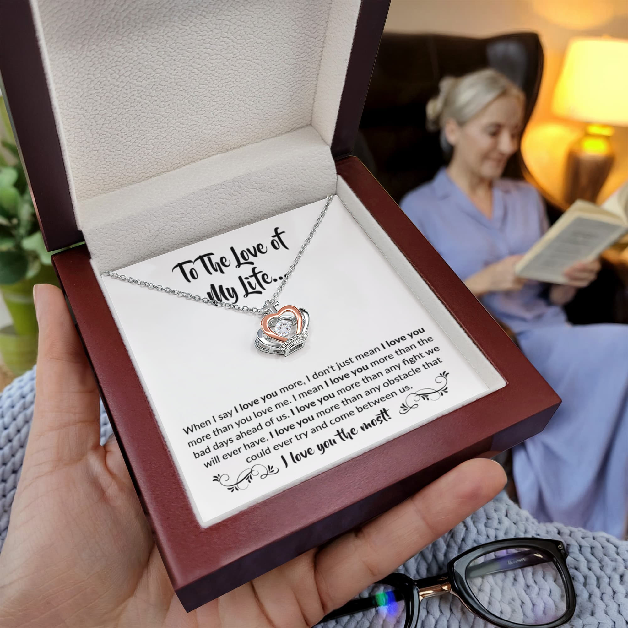 To The Love Of My Life - Crown Pendant Necklace - When I say I love you more Gift for Soulmate