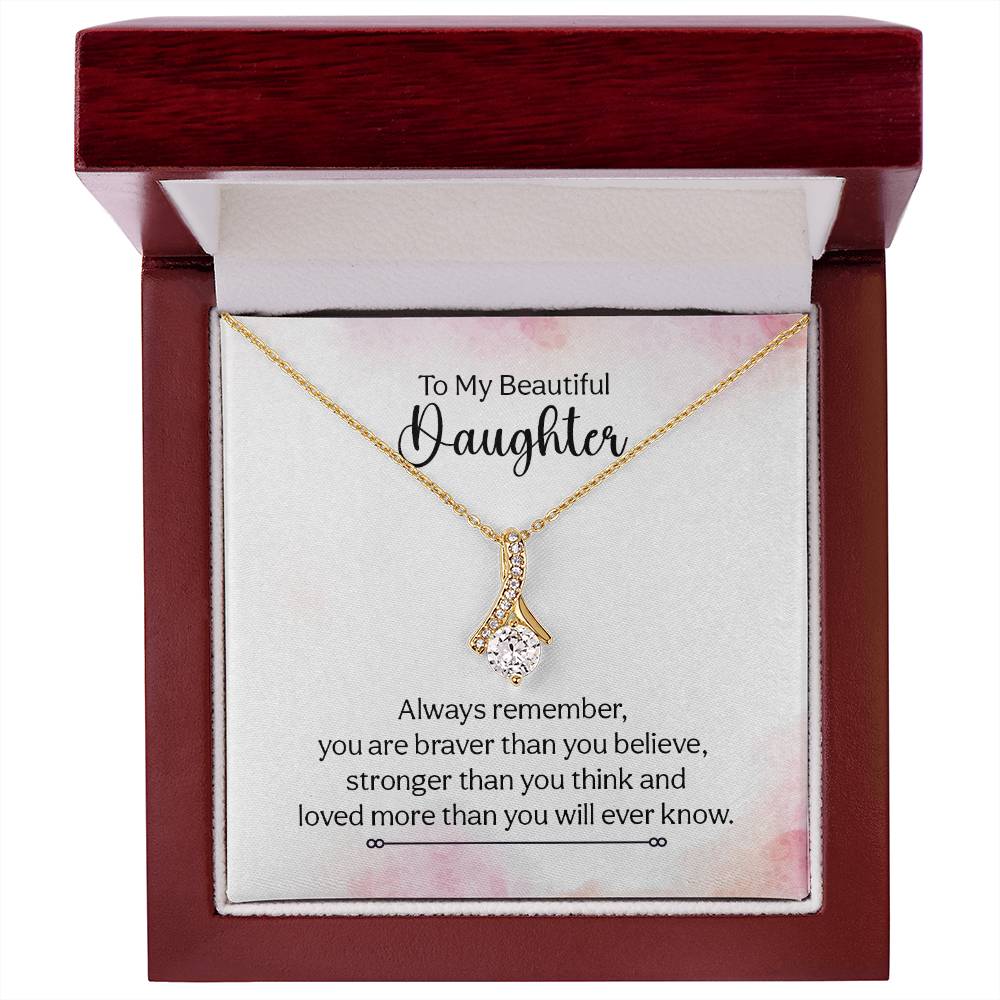 To My Daughter Necklace – Daughter Christmas Graduation Jewelry Gift – Alluring Beauty Necklace
