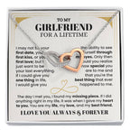To My Girlfriend Necklace - Soulmate Jewelry Gift for Valentine’s Day, Birthday - Interlocking Hearts Necklace