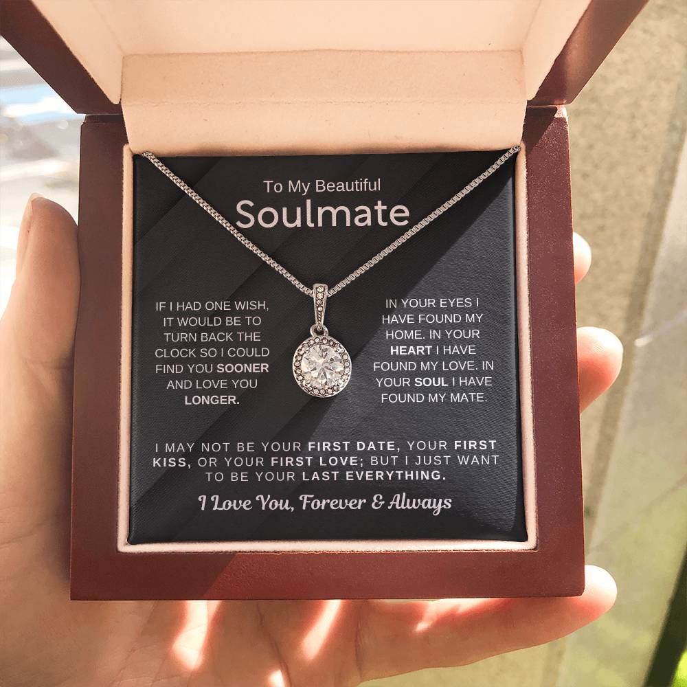 To My Beautiful Soulmate Necklace - Soulmate Gift for Her for Christmas & Everyday Love - Eternal Hope Necklace