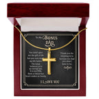 To My Bonus Dad - Artisan Cross Necklace Gift for Him