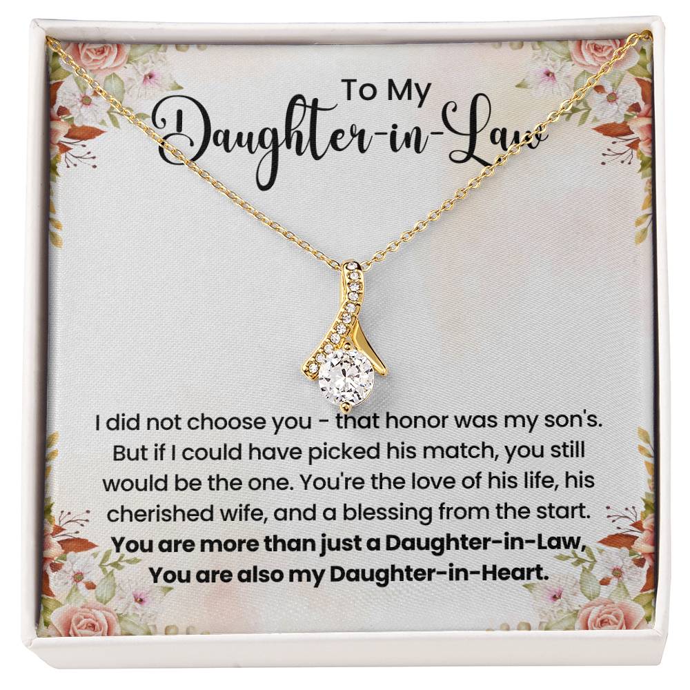 To My Beautiful Daughter In Law - Alluring Beauty Necklace - Gift for Bonus Daughter