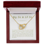 Big Sis & Lil Sis Necklace - It's a special bond that spans the years - Gift for Sisters - Interlocking Hearts Necklace