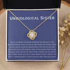 Unbiological Sister Necklace - Gift for Bonus Sister - Love Knot Necklace