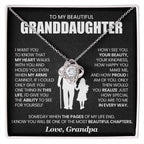 To My Granddaughter Necklace – Present for Granddaughter Birthday, Christmas from Grandpa – Love Knot Necklace