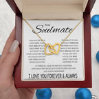 To My Soulmate Necklace - Best Soulmate Gift for Valentine’s Day & Everyday Romance - Interlocking Hearts Necklace