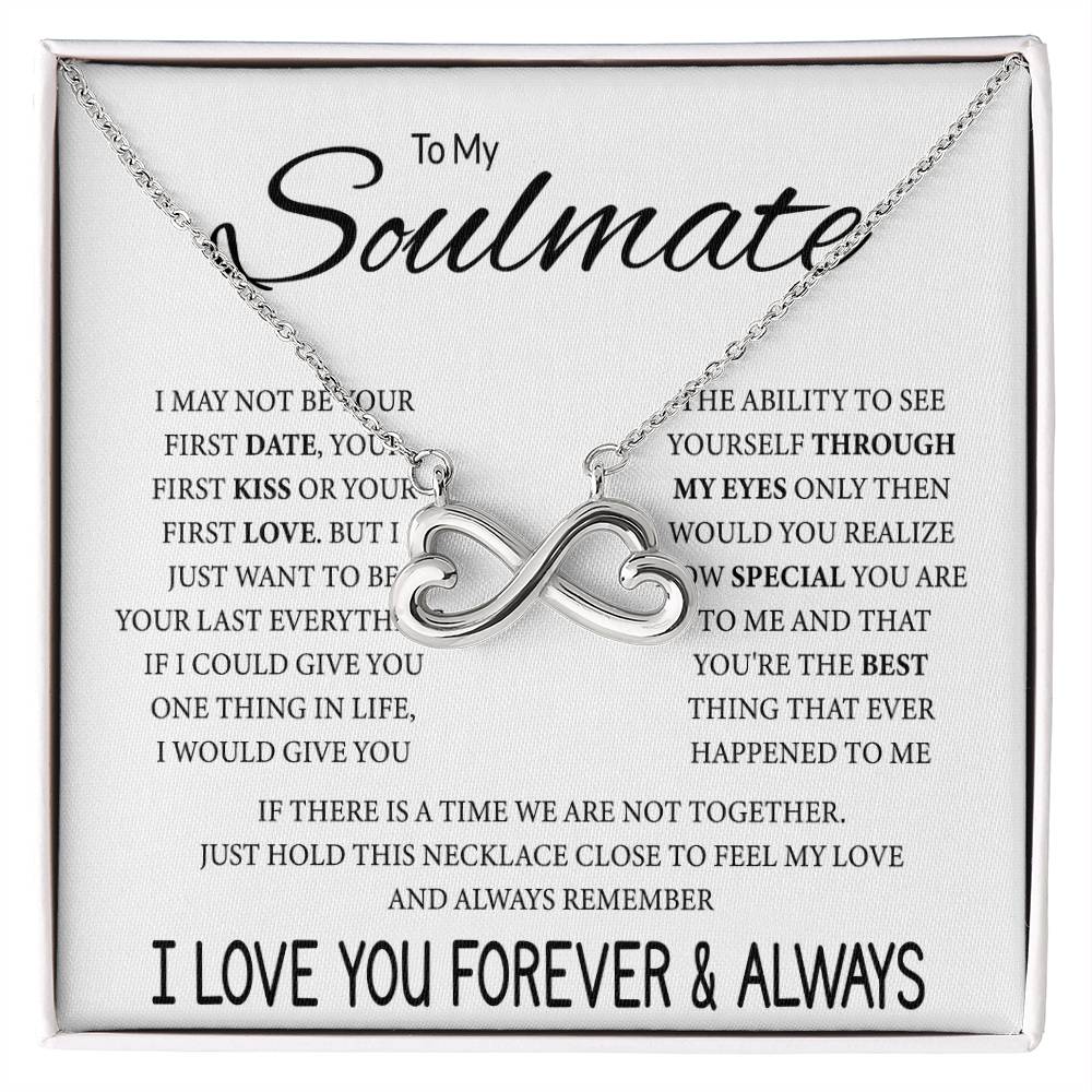 To My Soulmate Necklace - Long Distance Relationship Soulmate Gift for Romantic Occasions - Endless Love Necklace